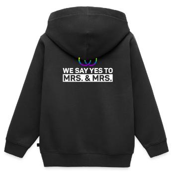 Gay Pride Lesbische Hochzeit Homo-Ehe - Kinder Premium Organic Zip Hoodie - Schwarz - Hinten - AI Model Kid Male (0cm)