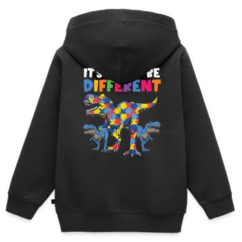 Autismus Awareness Day Autist Geschenk - Kinder Premium Organic Zip Hoodie - Schwarz - Hinten - AI Model Kid Male (0cm)