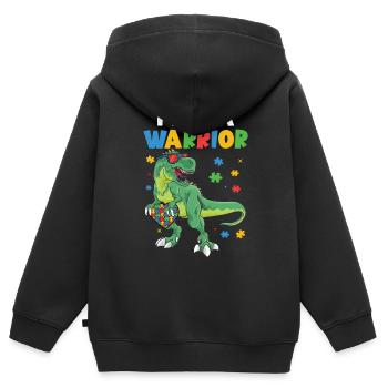 Autismus Awareness Day Autist Geschenk - Kinder Premium Organic Zip Hoodie - Schwarz - Hinten - AI Model Kid Male (0cm)