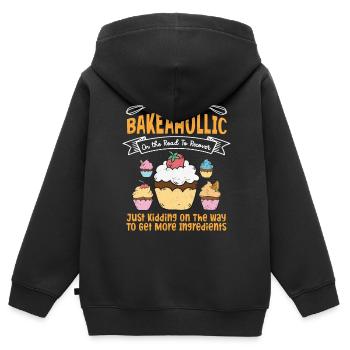 Baker - Kids Premium Organic Zip-up Hoodie - black - Back - AI Model Kid Male (0cm)