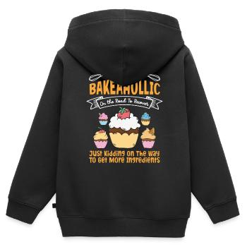 Bäcker Bäckerein Backwaren Backen Geschenk - Kinder Premium Organic Zip Hoodie - Schwarz - Hinten - AI Model Kid Male (0cm)