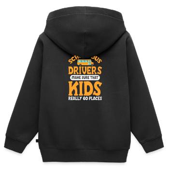 Bus Driver Bus Driver Bus Schuhlbus Gift - Kids Premium Organic Zip-up Hoodie - black - Back - AI Model Kid Male (0cm)