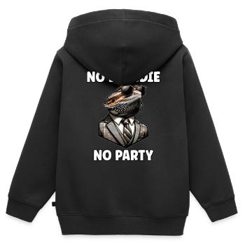 Lustiges Bartagamen-Zitat - Kinder Premium Organic Zip Hoodie - Schwarz - Hinten - AI Model Kid Male (0cm)