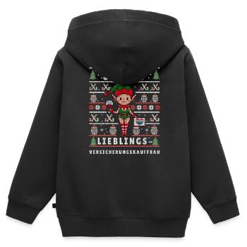 Ugly Weihnachten SANTAS LIEBLINGS - Kinder Premium Organic Zip Hoodie - Schwarz - Hinten - AI Model Kid Male (0cm)
