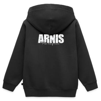 Arnis 9ème degré Kali Arts martiaux philippins - Sweat Premium à capuche zippé enfant bio - noir - Dos - AI Model Kid Male (0cm)