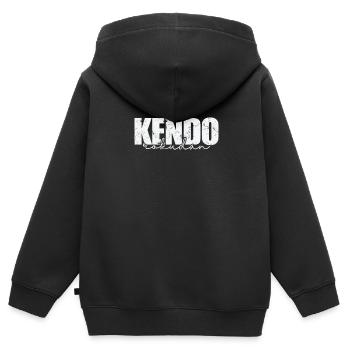 Kendo Rokudan japanische Schwertkampf - Kinder Premium Organic Zip Hoodie - Schwarz - Hinten - AI Model Kid Male (0cm)