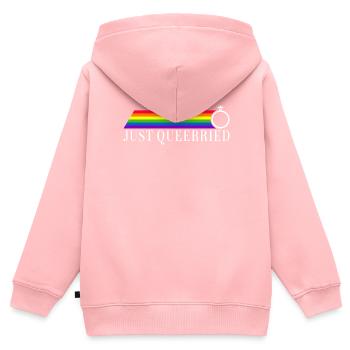 Mariage Gay Pride Mariage Gay - Sweat Premium à capuche zippé enfant bio - rose - Dos - AI Model Kid Female (0cm)