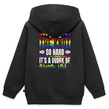 Gay Pride Hochzeit Homo-Ehe - Kinder Premium Organic Zip Hoodie - Schwarz - Hinten - AI Model Kid Male (0cm)
