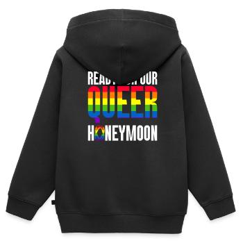 Gay Pride Hochzeit Homo-Ehe - Kinder Premium Organic Zip Hoodie - Schwarz - Hinten - AI Model Kid Male (0cm)