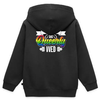 Gay Pride Hochzeit Homo-Ehe - Kinder Premium Organic Zip Hoodie - Schwarz - Hinten - AI Model Kid Male (0cm)