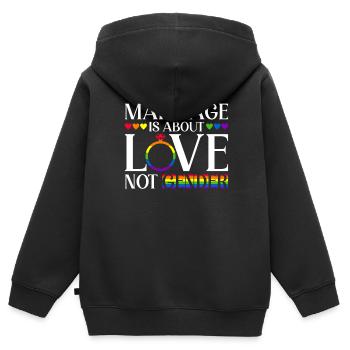 Gay Pride Hochzeit Homo-Ehe - Kinder Premium Organic Zip Hoodie - Schwarz - Hinten - AI Model Kid Male (0cm)
