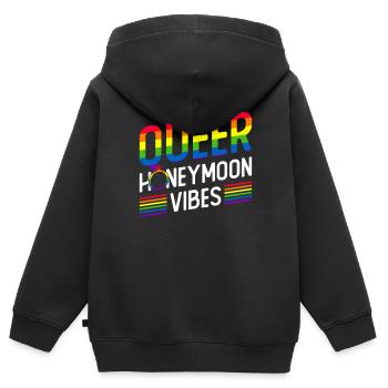 Gay Pride Hochzeit Homo-Ehe - Kinder Premium Organic Zip Hoodie - Schwarz - Hinten - AI Model Kid Male (0cm)