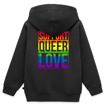 Gay Pride Hochzeit Homo-Ehe - Kinder Premium Organic Zip Hoodie - Schwarz - Hinten - AI Model Kid Male (0cm)
