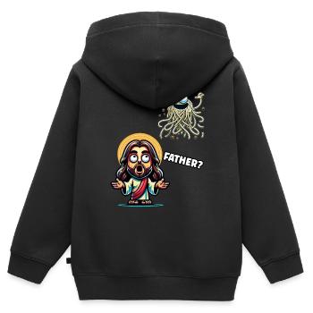 Drôle Athée Anti Religion Fier Athée - Sweat Premium à capuche zippé enfant bio - noir - Dos - AI Model Kid Male (0cm)