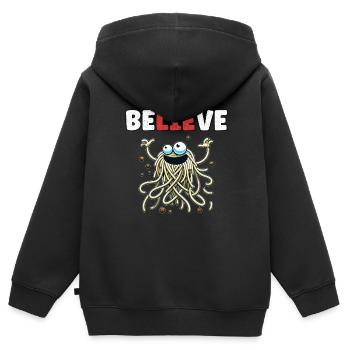 Lustige atheistische Agnostiker-Anti-Religions-Weihnachten - Kinder Premium Organic Zip Hoodie - Schwarz - Hinten - AI Model Kid Male (0cm)