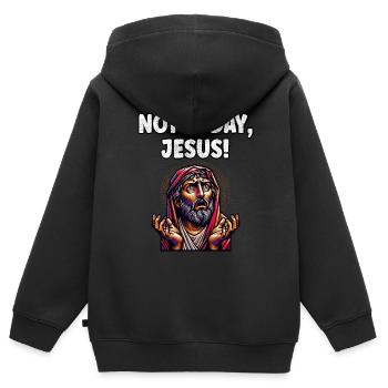 Lustiger Anti-Religions-Atheist-Agnostiker - Kinder Premium Organic Zip Hoodie - Schwarz - Hinten - AI Model Kid Male (0cm)