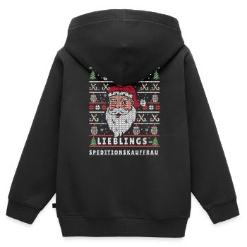 VILAIN NOËL PRÉFÉRÉ DU PÈRE NOËL - Sweat Premium à capuche zippé enfant bio - noir - Dos - AI Model Kid Male (0cm)