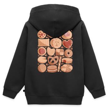 Kekse - Kinder Premium Organic Zip Hoodie - Schwarz - Hinten - AI Model Kid Male (0cm)