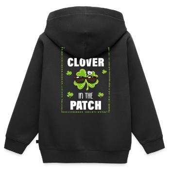 Kleeblatt Cutest Clover In The Path Shamrock - Kids Premium Organic Zip-up Hoodie - black - Back - AI Model Kid Male (0cm)