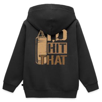 J’avais frappé cette boxe - Sweat Premium à capuche zippé enfant bio - noir - Dos - AI Model Kid Male (0cm)