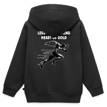 Bahnläufer Sprinter Sprint 100m Sprinter - Kinder Premium Organic Zip Hoodie - Schwarz - Hinten - AI Model Kid Male (0cm)