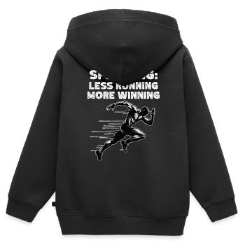 Bahnläufer Sprinter Sprint 100m Sprinter - Kinder Premium Organic Zip Hoodie - Schwarz - Hinten - AI Model Kid Male (0cm)