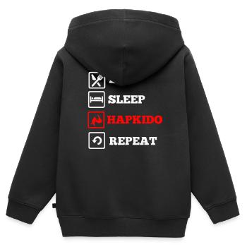 Hapkido-Kampfkunst-Geschenk - Kinder Premium Organic Zip Hoodie - Schwarz - Hinten - AI Model Kid Male (0cm)