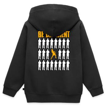 Be Different Boxing - Sweat Premium à capuche zippé enfant bio - noir - Dos - AI Model Kid Male (0cm)