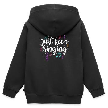Chanteur chanteur chanteur musicien cadeau - Sweat Premium à capuche zippé enfant bio - noir - Dos - AI Model Kid Male (0cm)