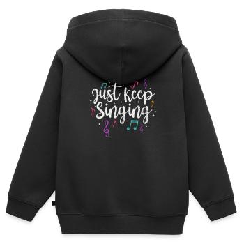Singer - Kids Premium Organic Zip-up Hoodie - black - Back - AI Model Kid Male (0cm)