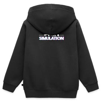 Conspiration théorie du complot cadeau - Sweat Premium à capuche zippé enfant bio - noir - Dos - AI Model Kid Male (0cm)