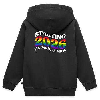 Gay Pride 2026 Hochzeit Homo-Ehe - Kinder Premium Organic Zip Hoodie - Schwarz - Hinten - AI Model Kid Male (0cm)