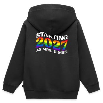 Gay Pride 2027 Hochzeit Homo-Ehe - Kinder Premium Organic Zip Hoodie - Schwarz - Hinten - AI Model Kid Male (0cm)