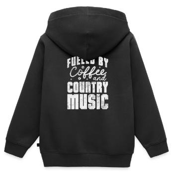 Pays - Sweat Premium à capuche zippé enfant bio - noir - Dos - AI Model Kid Male (0cm)