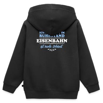 Retirement Pensioner Pensioner Railway worker - Kids Premium Organic Zip-up Hoodie - black - Back - AI Model Kid Male (0cm)