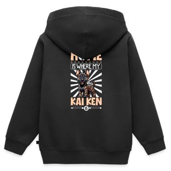 Accueil - Kai Ken - Sweat Premium à capuche zippé enfant bio - noir - Dos - AI Model Kid Male (0cm)