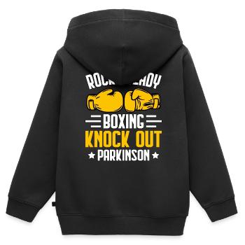 Rock Steady Boxen Knock Out Parkinson - Kinder Premium Organic Zip Hoodie - Schwarz - Hinten - AI Model Kid Male (0cm)