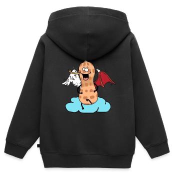 Céleste cacahuète ange petit diable nuage noix - Sweat Premium à capuche zippé enfant bio - noir - Dos - AI Model Kid Male (0cm)