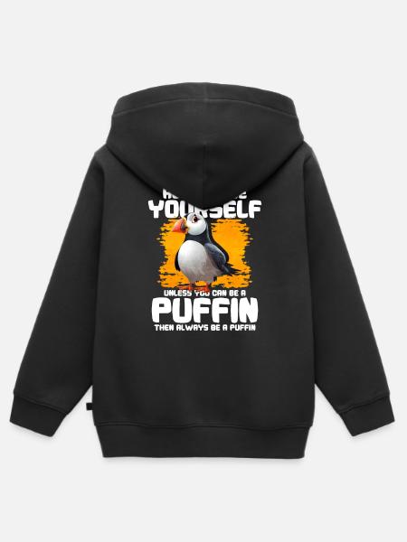Papageientaucher Vogel Geschenk - Kinder Premium Organic Zip Hoodie - Schwarz