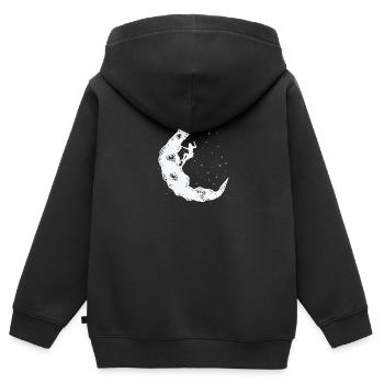 Halbmond Bouldern - Kinder Premium Organic Zip Hoodie - Schwarz - Hinten - AI Model Kid Male (0cm)
