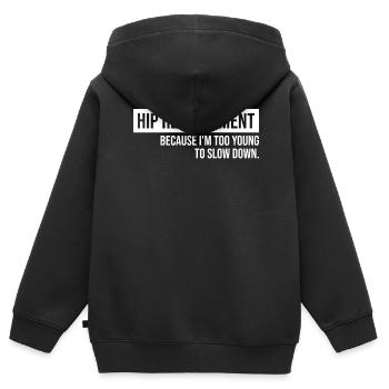 Arthroplastie de la chirurgie de remplacement de la hanche - Sweat Premium à capuche zippé enfant bio - noir - Dos - AI Model Kid Male (0cm)