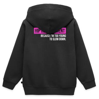 Arthroplastie de la chirurgie de remplacement de la hanche - Sweat Premium à capuche zippé enfant bio - noir - Dos - AI Model Kid Male (0cm)
