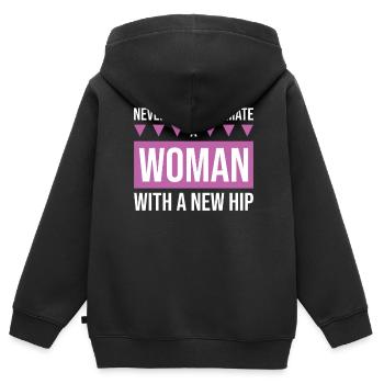 Arthroplastie de la chirurgie de remplacement de la hanche - Sweat Premium à capuche zippé enfant bio - noir - Dos - AI Model Kid Male (0cm)