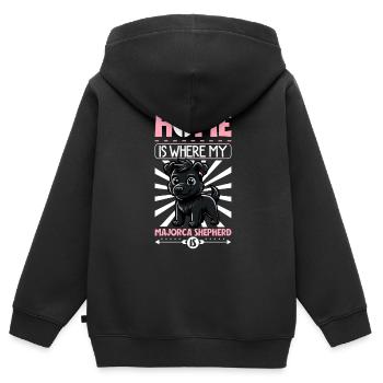 Zuhause - Ca de bestiar - Kinder Premium Organic Zip Hoodie - Schwarz - Hinten - AI Model Kid Male (0cm)