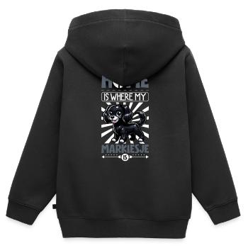 Page d’accueil - Markiesje - Sweat Premium à capuche zippé enfant bio - noir - Dos - AI Model Kid Male (0cm)