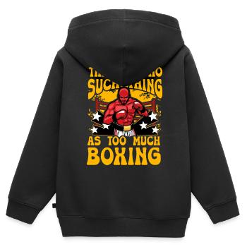 Zu viel Boxen gibt es nicht - Kinder Premium Organic Zip Hoodie - Schwarz - Hinten - AI Model Kid Male (0cm)