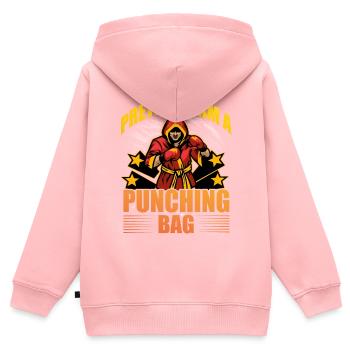 Tu so, als wäre ich ein Boxsack - Kinder Premium Organic Zip Hoodie - Rosa - Hinten - AI Model Kid Female (0cm)