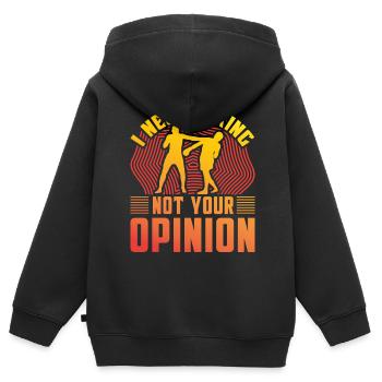 J’ai besoin de la boxe, pas de votre opinion - Sweat Premium à capuche zippé enfant bio - noir - Dos - AI Model Kid Male (0cm)