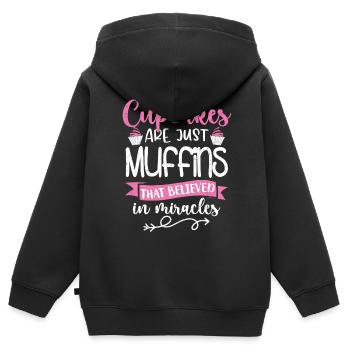 Cupcake - Kinder Premium Organic Zip Hoodie - Schwarz - Hinten - AI Model Kid Male (0cm)