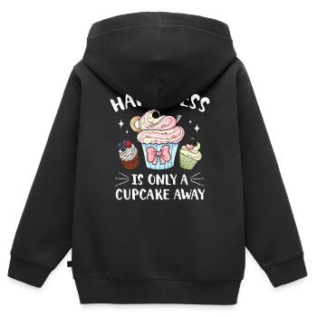 Cupcake - Kinder Premium Organic Zip Hoodie - Schwarz - Hinten - AI Model Kid Male (0cm)